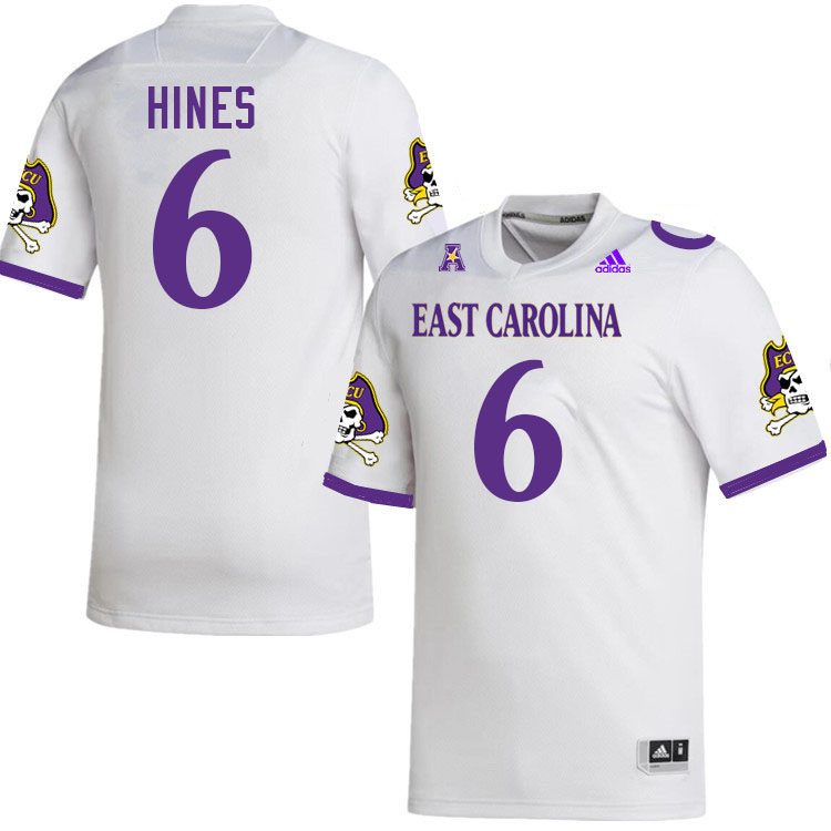 #6 DeMarius Hines East Carolina Pirates College Football Jersey Stitched-White